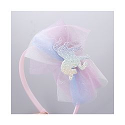 Babyhug Hair Bands Unicorn Embellished Bow Pack Of 2 - Pink & Purple