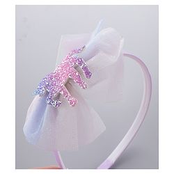 Babyhug Hair Bands Unicorn Embellished Bow Pack Of 2 - Pink & Purple
