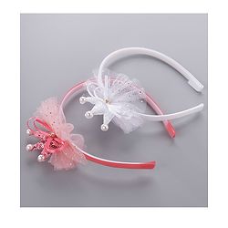 Babyhug Hair Bands Pack of 2 - Peach & White