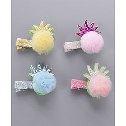 Babyhug Hair Clips Pack of 4 - Multicolor