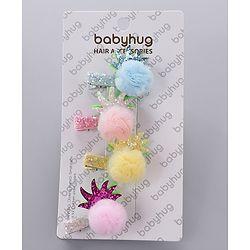 Babyhug Hair Clips Pack of 4 - Multicolor