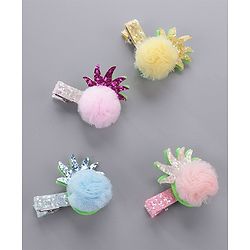 Babyhug Hair Clips Pack of 4 - Multicolor