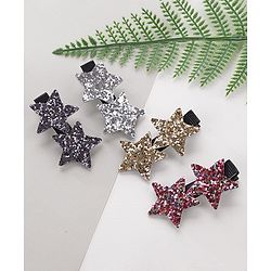 Babyhug Star Shape Hair Pins And Clips Pack Of 4 - Multicolour