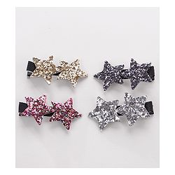 Babyhug Star Shape Hair Pins And Clips Pack Of 4 - Multicolour