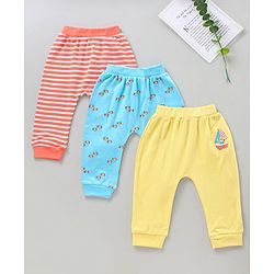 Babyhug Full Length Printed Diaper Leggings Pack of 3 - Multicolor