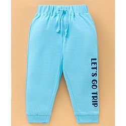 Babyhug Full Length Printed Knitted Lounge Pants Pack of 2 - Grey Blue
