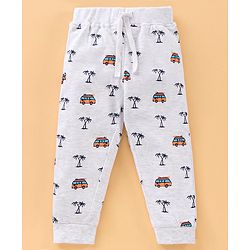 Babyhug Full Length Printed Knitted Lounge Pants Pack of 2 - Grey Blue