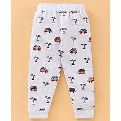 Babyhug Full Length Printed Knitted Lounge Pants Pack of 2 - Grey Blue