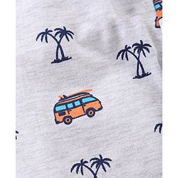 Babyhug Full Length Printed Knitted Lounge Pants Pack of 2 - Grey Blue