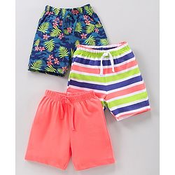 Babyhug Knee Length Shorts Printed Pack of 3 - Multicolor