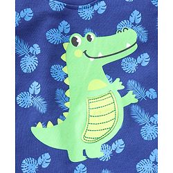 Babyhug Half Sleeves T-Shirt & Shorts Set Dino Print - Blue