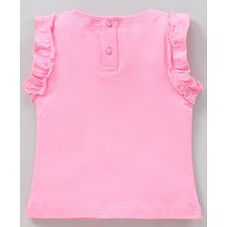 Babyhug Frill Sleeves Cotton T-Shirts Disney Daisy Duck Print - Pink
