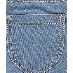 Babyhug Mid Thigh Washed & Embroidered Denim Shorts - Blue