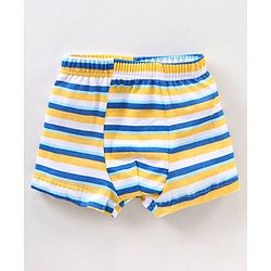 Babyhug 100% Cotton Striped & Star Printed Briefs Pack of 5 - Blue & Yellow