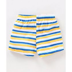 Babyhug 100% Cotton Striped & Star Printed Briefs Pack of 5 - Blue & Yellow