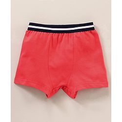 Babyhug 100 % Cotton Dino Print & Striped Briefs Pack Of 3 - Red & White