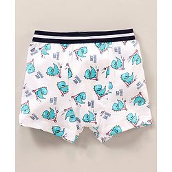 Babyhug 100 % Cotton Dino Print & Striped Briefs Pack Of 3 - Red & White