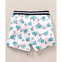 Babyhug 100 % Cotton Dino Print & Striped Briefs Pack Of 3 - Red & White