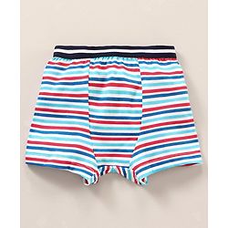 Babyhug 100 % Cotton Dino Print & Striped Briefs Pack Of 3 - Red & White