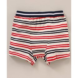 Babyhug 100% Cotton Striped Briefs Space Print Pack of 3 - White Navy