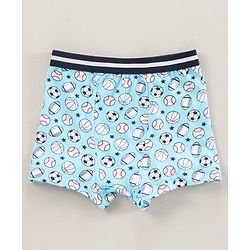 Babyhug 100% Cotton Knitted Briefs All Over Printed Pack of 3 - Blue
