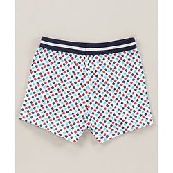 Babyhug 100% Cotton Knitted Briefs All Over Printed Pack of 3 - Blue