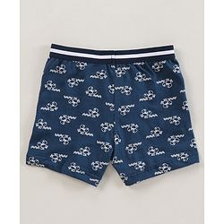 Babyhug 100% Cotton Knitted Briefs All Over Printed Pack of 3 - Blue Red White