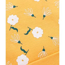 Babyhug 100% Cotton Cap Floral Print Yellow- Diameter 10.5 cm