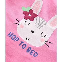 Babyhug Half Sleeves Top & Capri Set Bunny Print - Pink