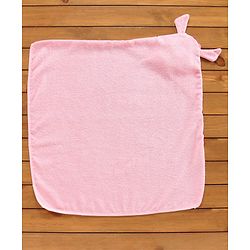 Babyhug Woven Terry Hooded Towel Animal Face Embroidery - Pink