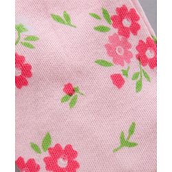 Babyhug 100% Cotton Mittens & Booties Floral Print- Pink