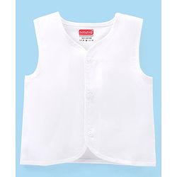 Babyhug Sleeveless 100% Cotton Jhablas Pack Of 3 - White