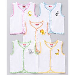Babyhug 100% Cotton Sleeveless Jhablas Pack of 5 - Multicolor