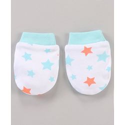 Babyhug 100% Cotton Mittens Set Multi Print Pack Of 5 - Multicolor