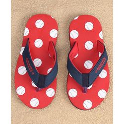 Cute Walk by Babyhug Slip On Flip Flops Dots Print - Red