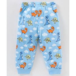 Babyhug Full Sleeves Night Suit Dino Printed - Blue