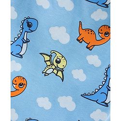 Babyhug Full Sleeves Night Suit Dino Printed - Blue