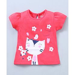 Babyhug Short Sleeves Cotton Capri Set All Over Print - Pink Blue