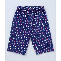 Babyhug Short Sleeves Cotton Capri Set All Over Print - Pink Blue