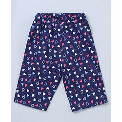 Babyhug Short Sleeves Cotton Capri Set All Over Print - Pink Blue