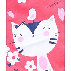 Babyhug Short Sleeves Cotton Capri Set All Over Print - Pink Blue