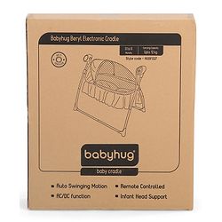 Babyhug Beryl Electronic Auto Swing Cradle With Remote Control - Yellow and Gray