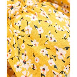 Babyhug Mid Thigh Skirt With Lining Floral Print- Yellow