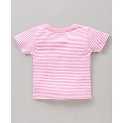 Babyhug 100% Cotton Antibacterial Half Sleeves Vests Rainbow Print Pack of 5 - Pink Blue Yellow White