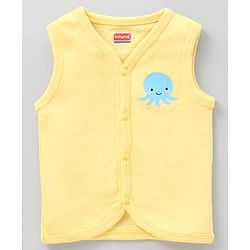 Babyhug 100% Cotton Anti-Bacterial Vests Sea Creatures Print Pack Of 5 - Multicolor