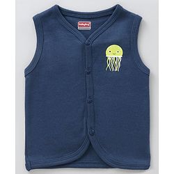 Babyhug 100% Cotton Anti-Bacterial Vests Sea Creatures Print Pack Of 5 - Multicolor