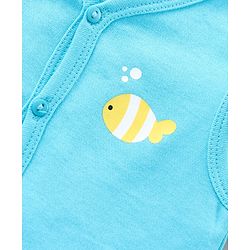 Babyhug 100% Cotton Anti-Bacterial Vests Sea Creatures Print Pack Of 5 - Multicolor