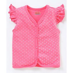 Babyhug 100% Cotton Flutter Sleeves Polka Dots Print & Striped Vest Pack of 3 - Multicolour