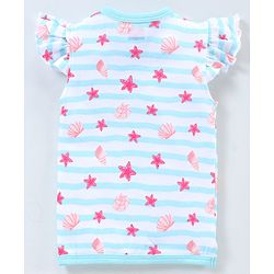 Babyhug 100% Cotton Flutter Sleeves Polka Dots Print & Striped Vest Pack of 3 - Multicolour