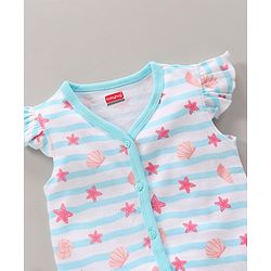 Babyhug 100% Cotton Flutter Sleeves Polka Dots Print & Striped Vest Pack of 3 - Multicolour